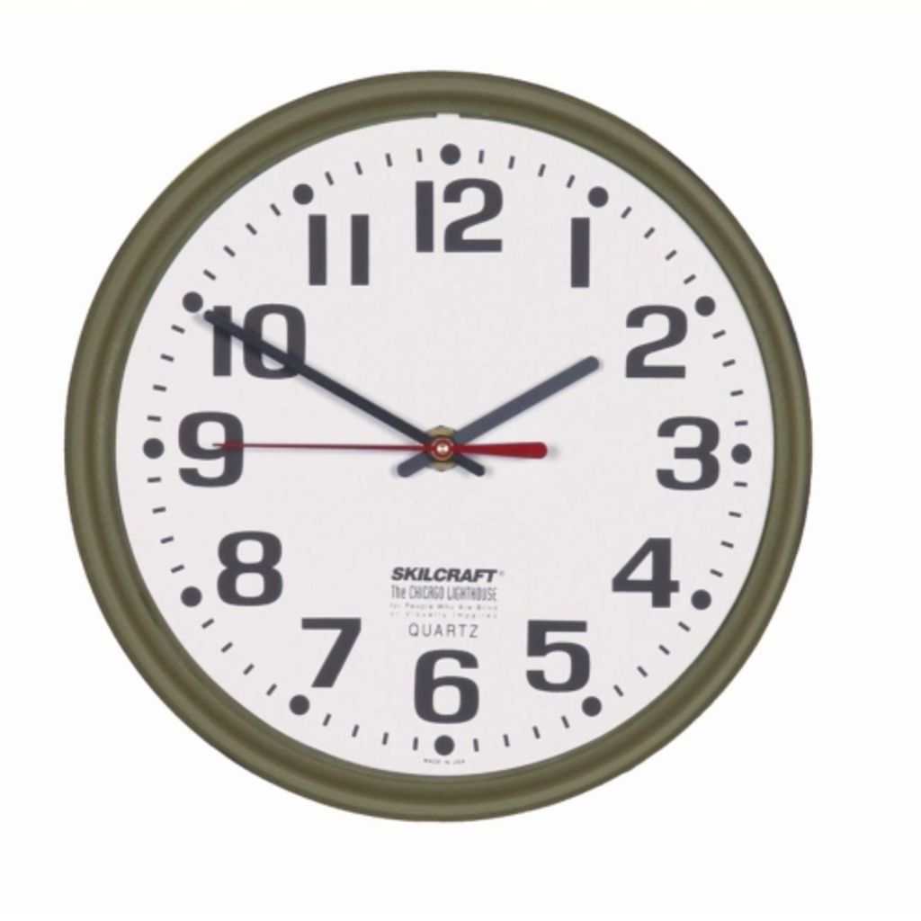 SLIMLINE WALL CLOCK BRONZE CASE, WHITE FACE, 12 IN DIAMETER