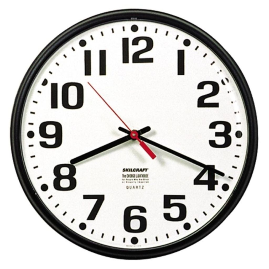 SLIMLINE WALL CLOCK BLACK CASE, WHITE FACE, 12 IN DIAMETER, 30% PCW
