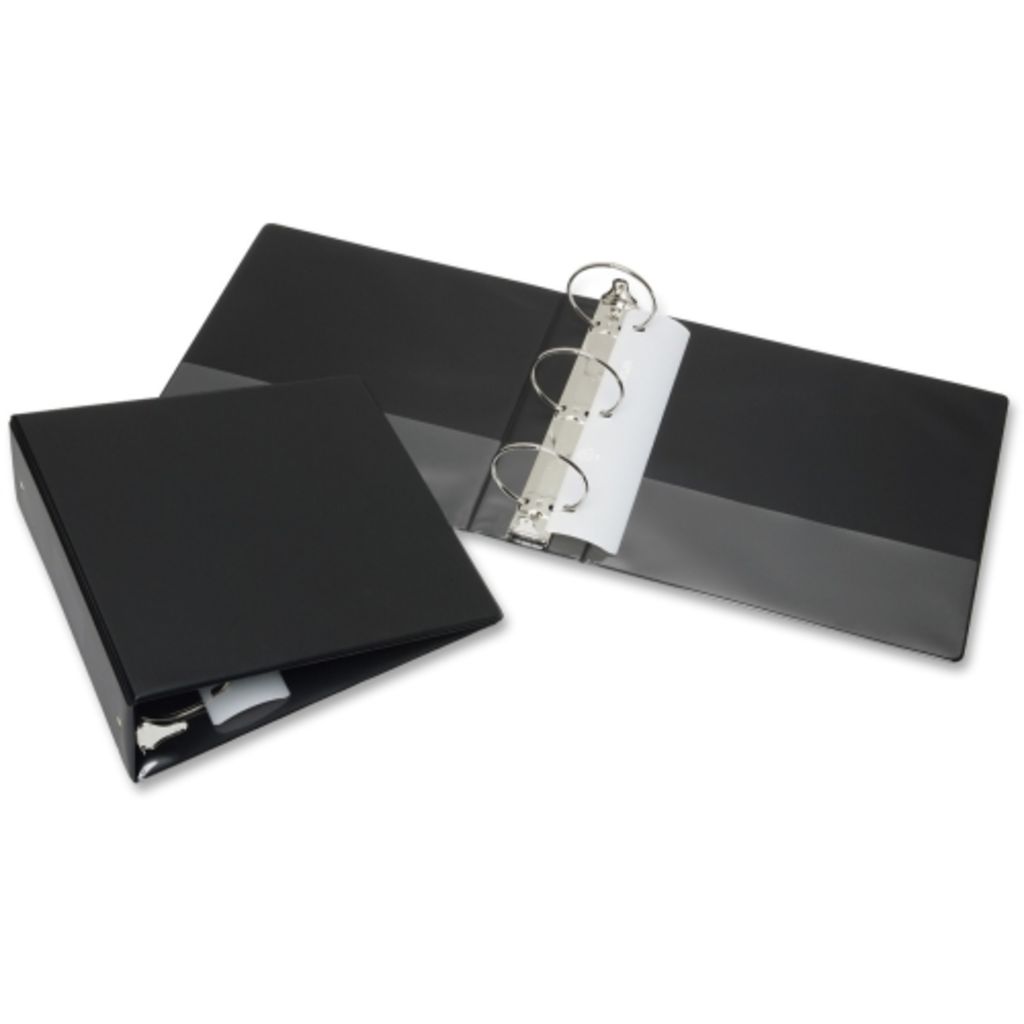 ROUND RING BINDER, BLACK, CAPACITY 3 IN