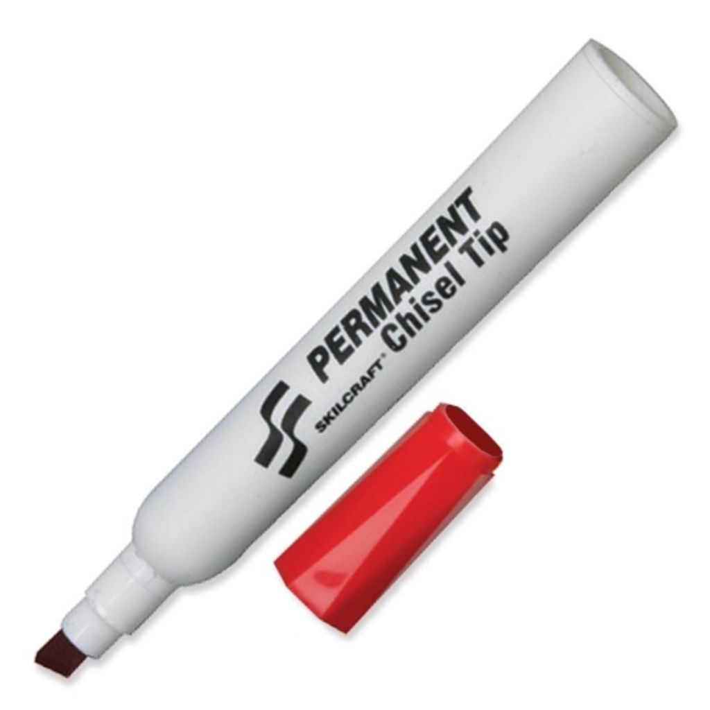 LARGE PERMANENT MARKER JUMBO SIZE, CHISEL TIP, RED, 12 PACK