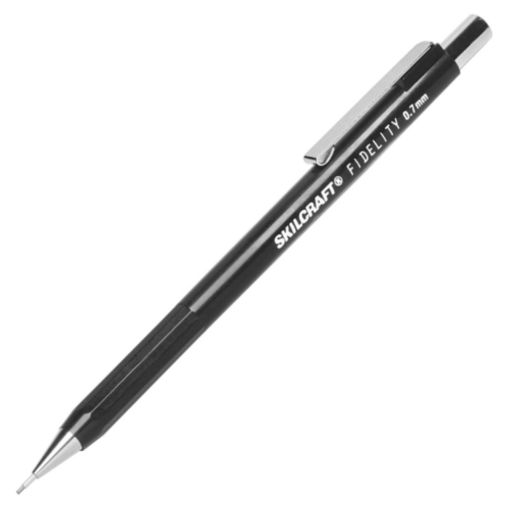 FIDELITY PUSHACTION MECHANICAL PENCIL BLACK BARREL, 0.7MM