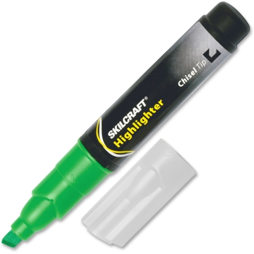 LARGE FLUORESCENT HIGHLIGHTER GREEN INK,JUMBO SIZE, 12 PER BOX