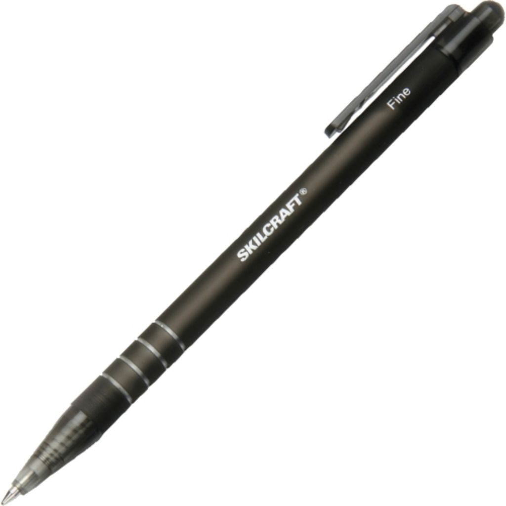 RUBBERIZED RETRACTABLE PEN NONREFILLABLE, BLACK, FINE POINT