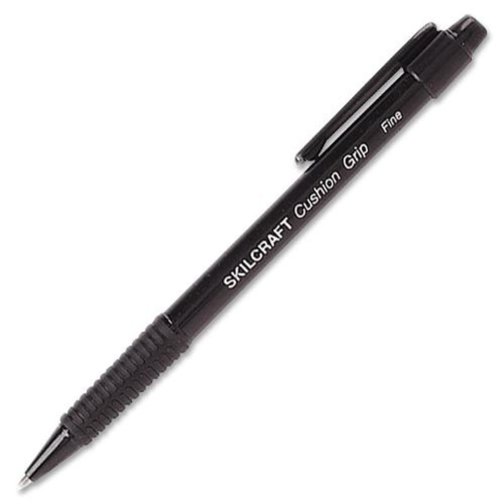 CUSHION GRIP RETRACTABLE PEN BLACK INK,FINE POINT