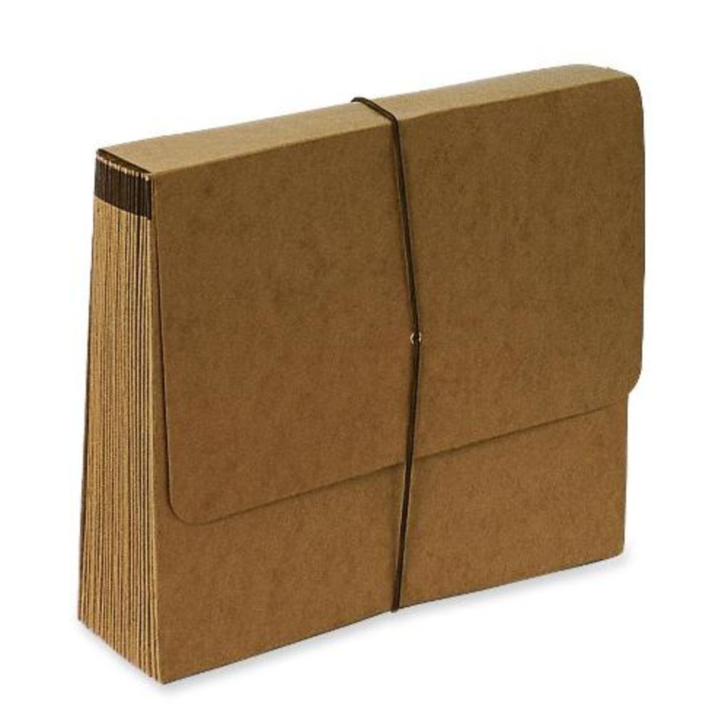 EXPANDING FILE 131, WITH CLOSING FLAP & BAND, BROWN