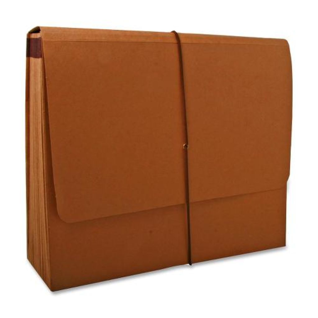 EXPANDING FILE AZ, WITH FLAP CLOSURE & BAND, BROWN