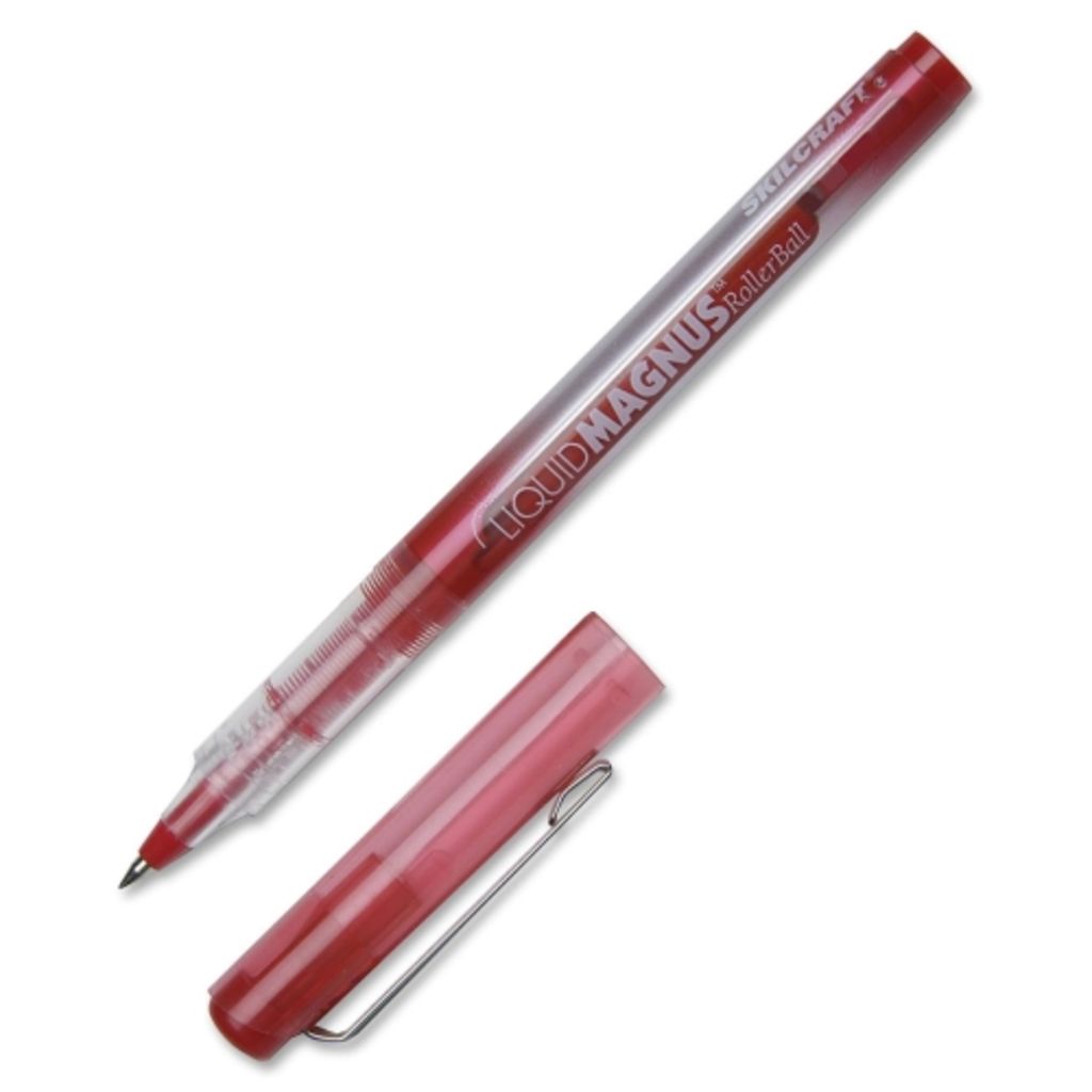 LIQUID MAGNUS FREE INK ROLLER BALL PEN FINE POINT, 0.5 MM, RED INK