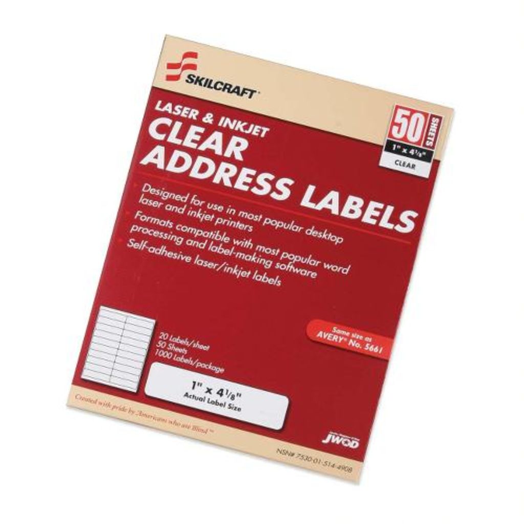 ADDRESS LABEL CLEAR 1 X 4 1/8 1000 LABELS