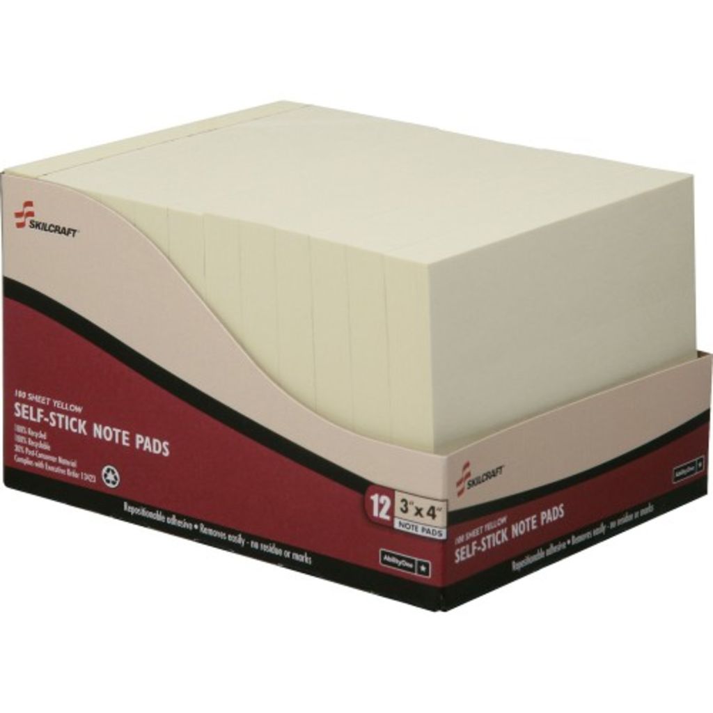 SELFSTICK NOTE PADS YELLOW,3 X 4 IN, PLAIN