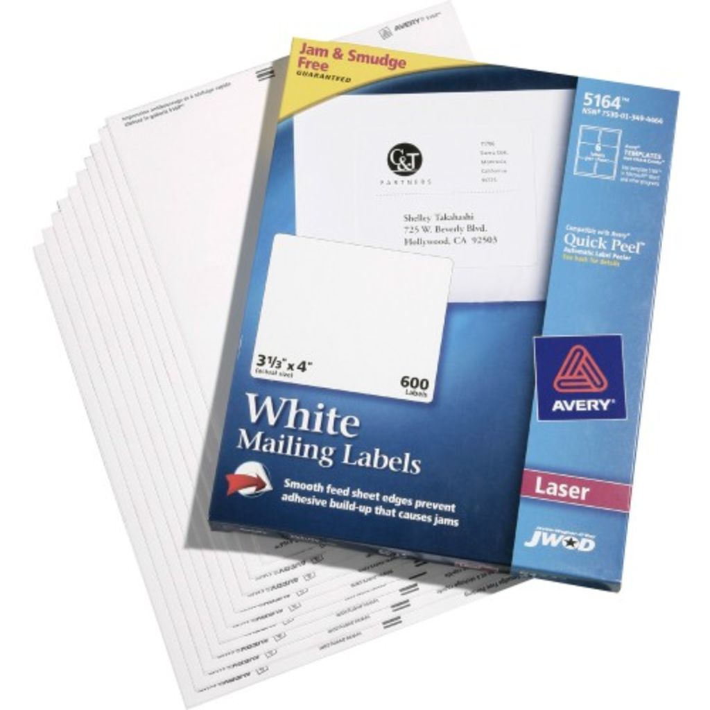 LASER LABELS 3 1/3 X 4, WHITE