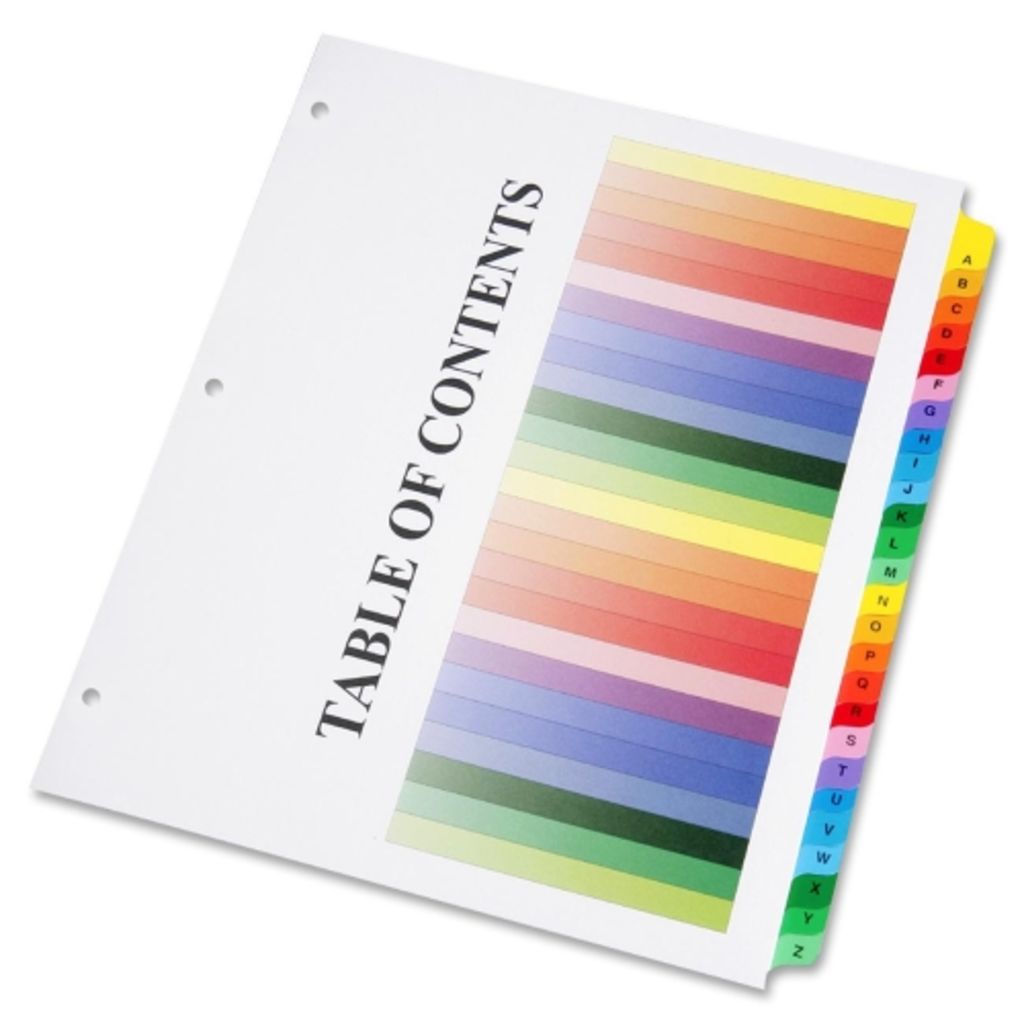 ONESTEP MULTIPLE INDEX SHEETS A TO Z , ASSORTED COLORS