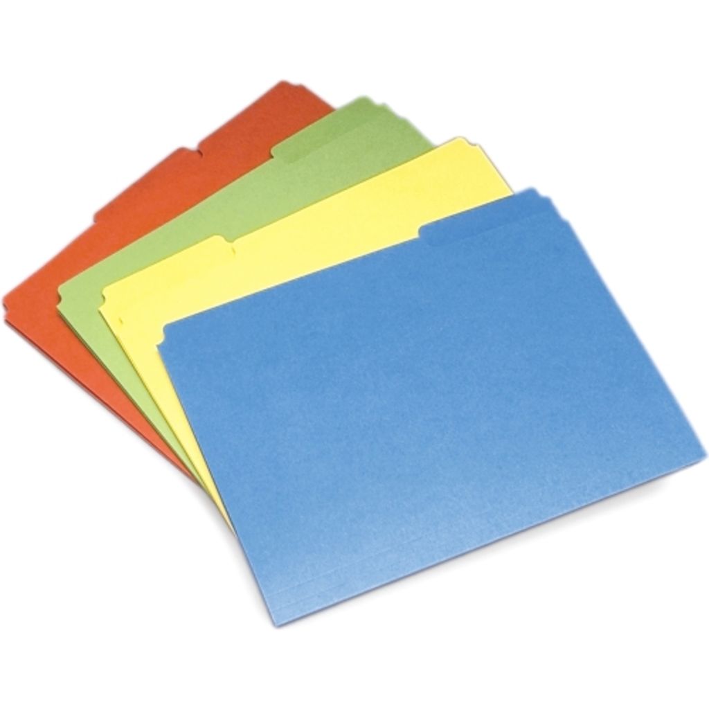 FILE FOLDER ASSORTED COLORS, 1/3 CUT