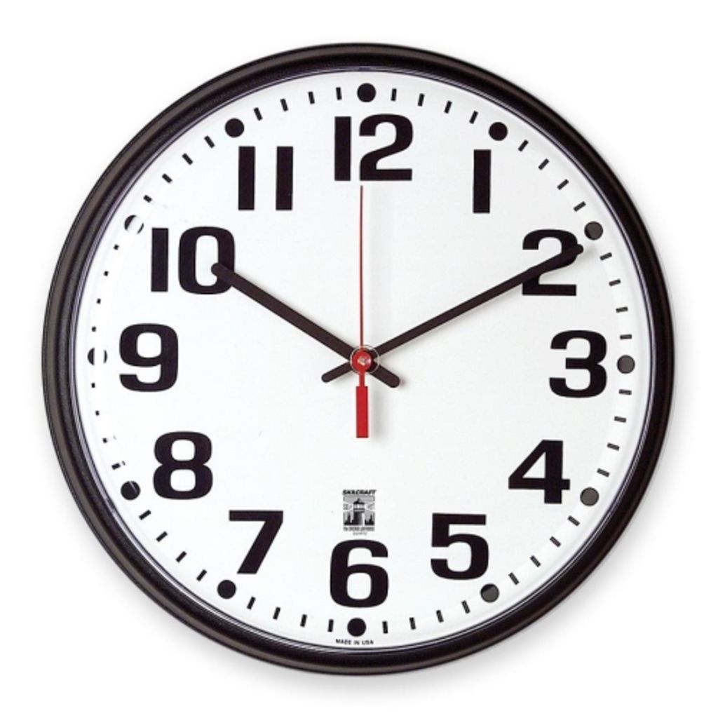 SELFSET WALL CLOCKS BLACK, 12 IN WHITE FACE, 30% PCW,12 3/4 IN DIAMETER, SLIMLIN
