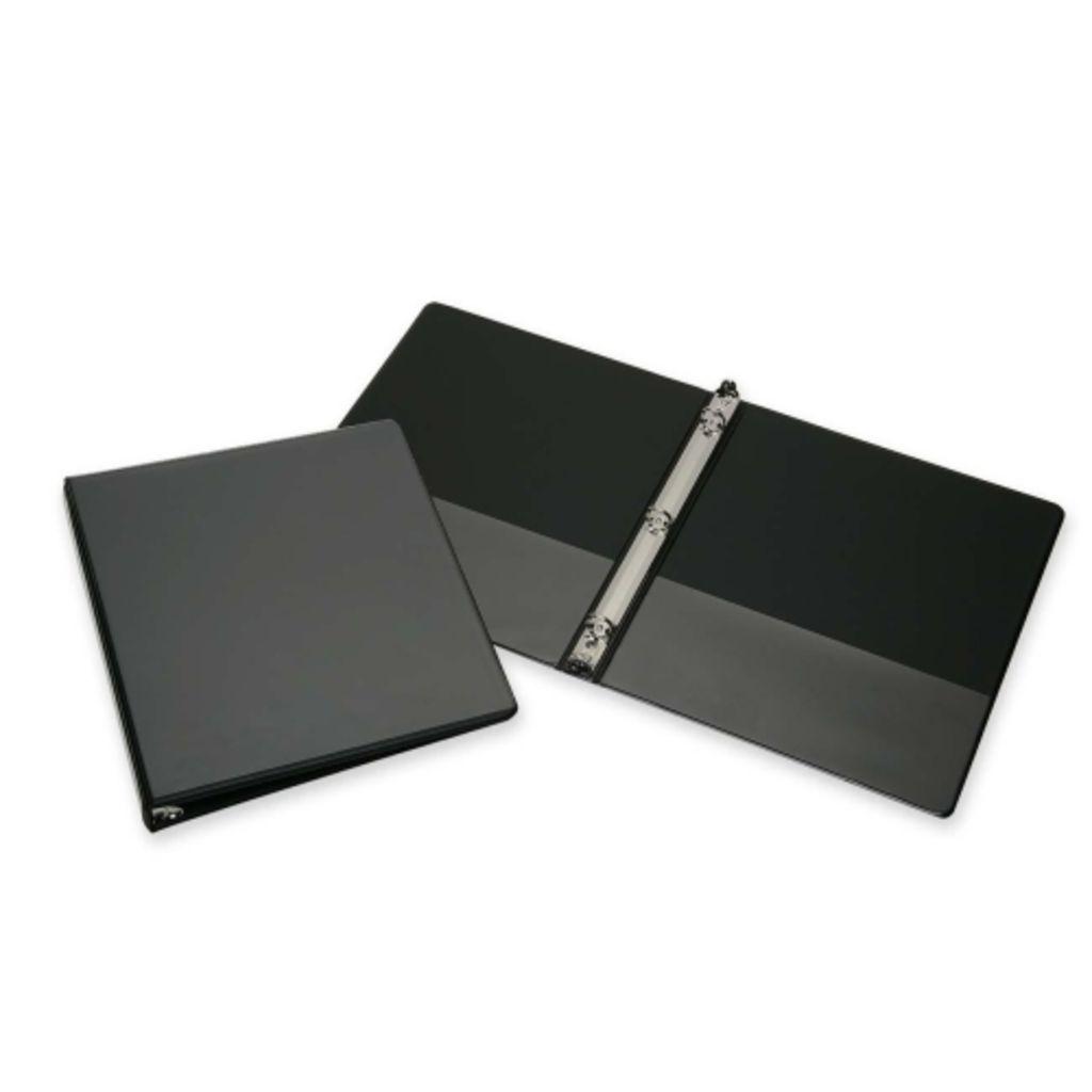 3RING BINDER WITH CLEAR OVERLAY 1/2 INCH BLACK