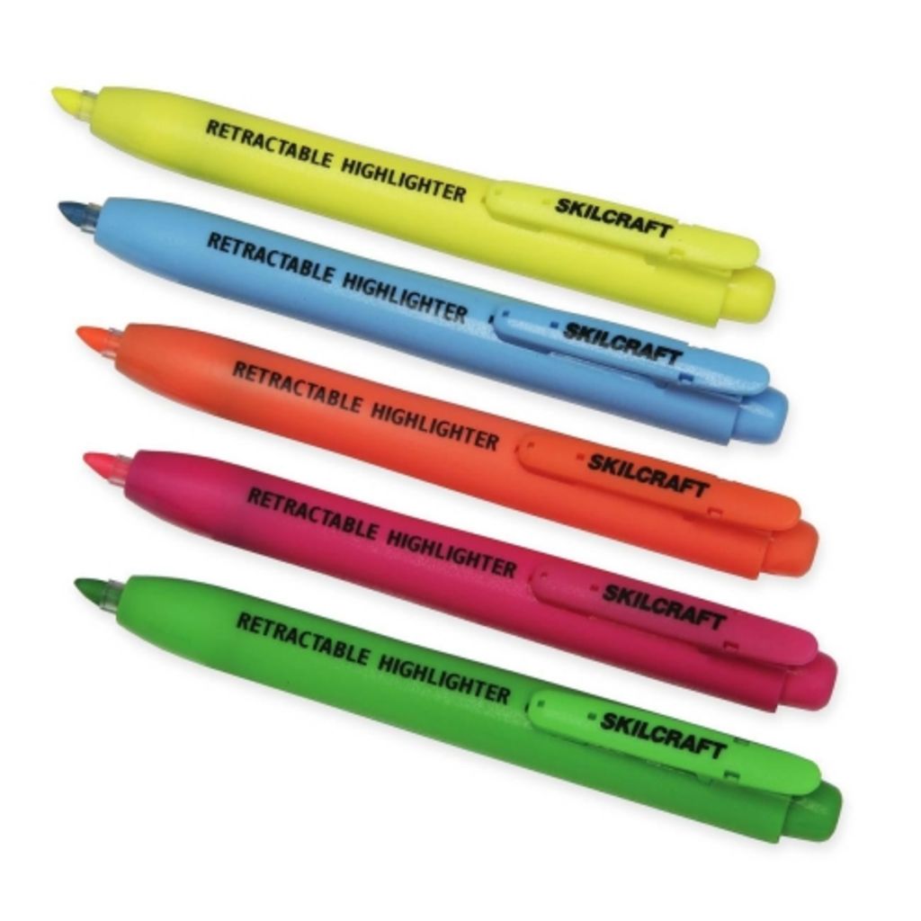 RETRACTABLE MARKER 5 PK ASSORTED
