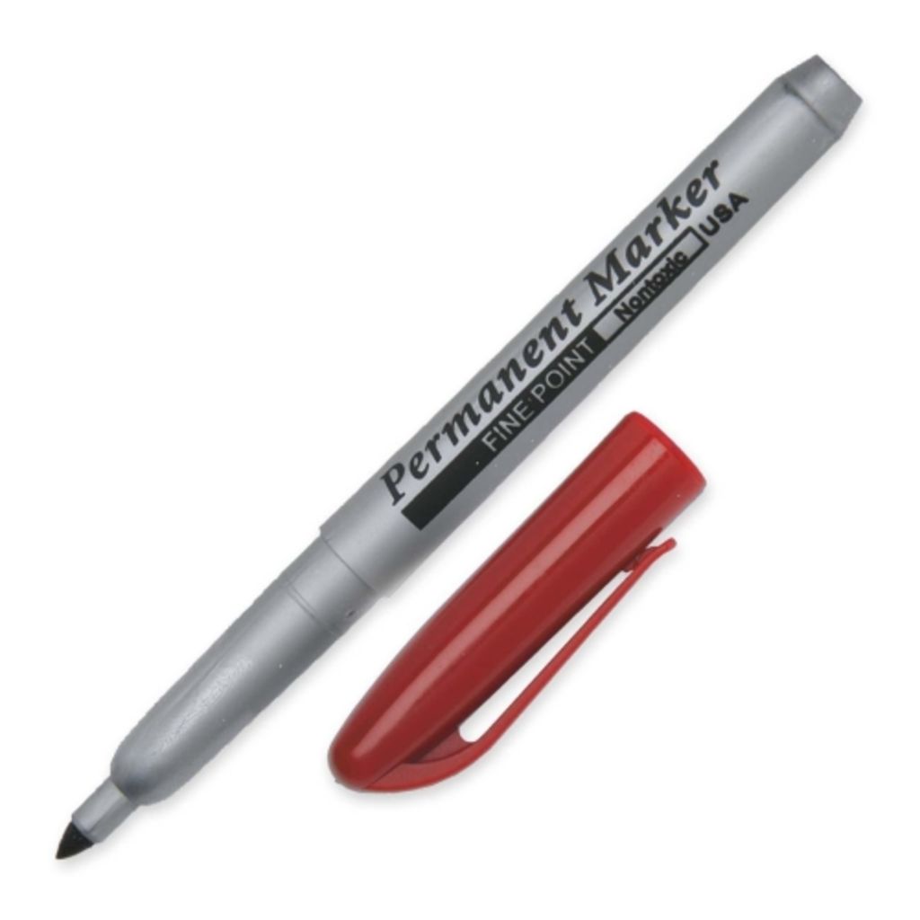 PERMANENT MARKER, FINE TIP, RED