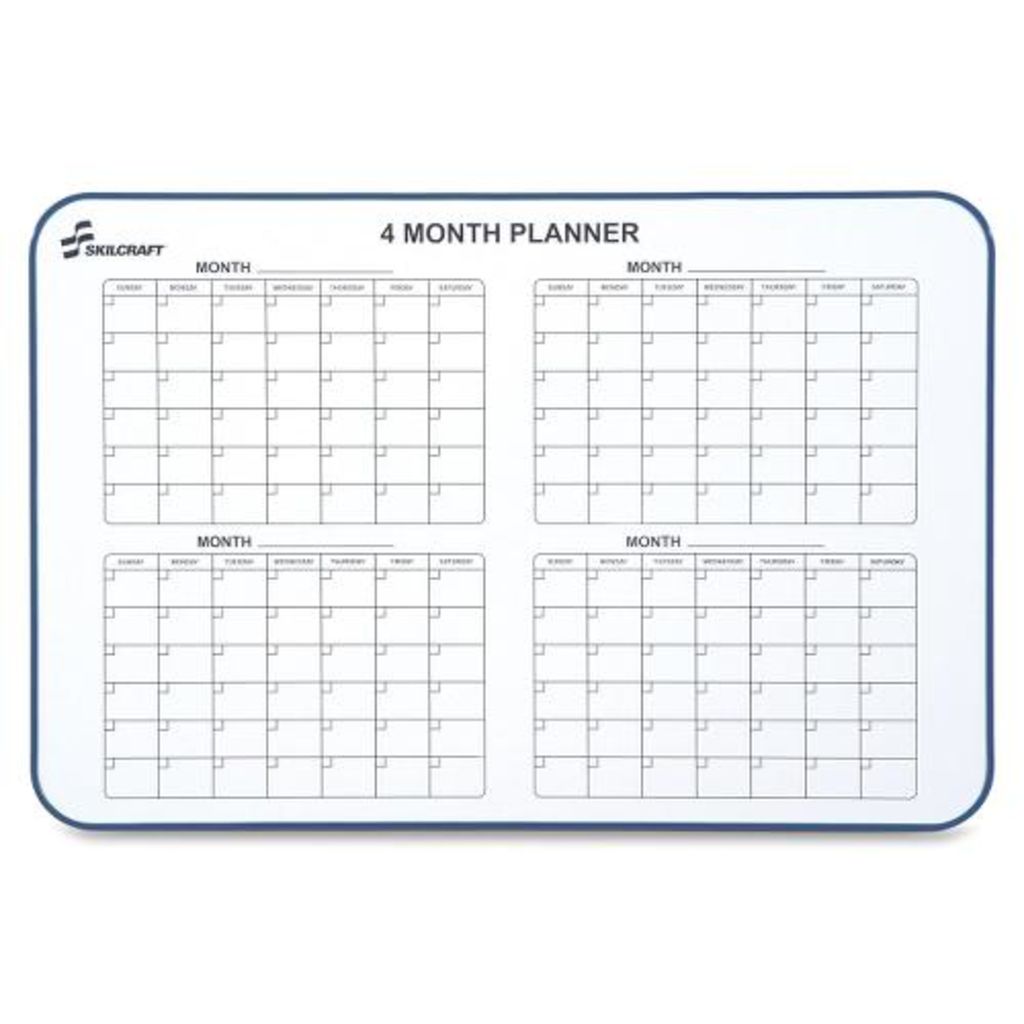 FOUR MONTH PLANNER,24 X 36 INS., WHITE