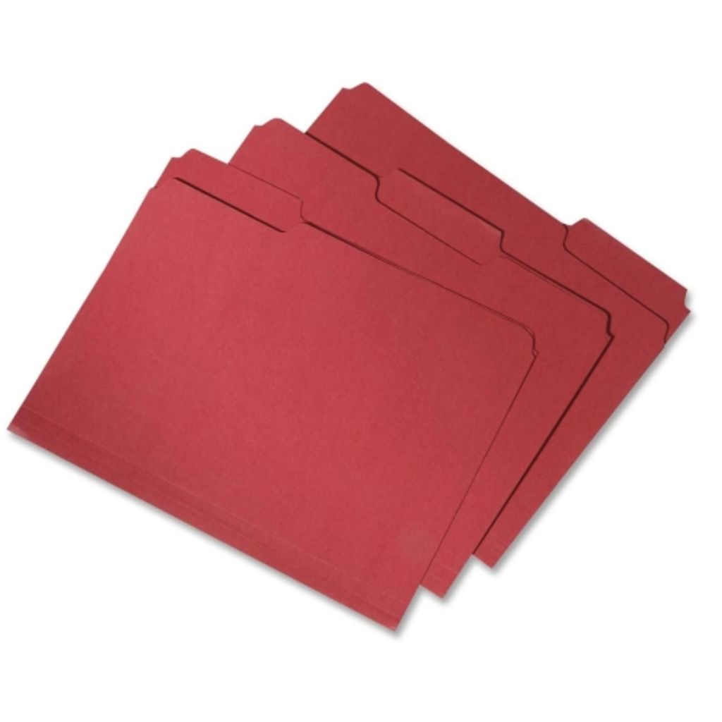 RECYCLED FILE FOLDERS DOUBLEPLY PROCESS CHLORINE FREE,RED