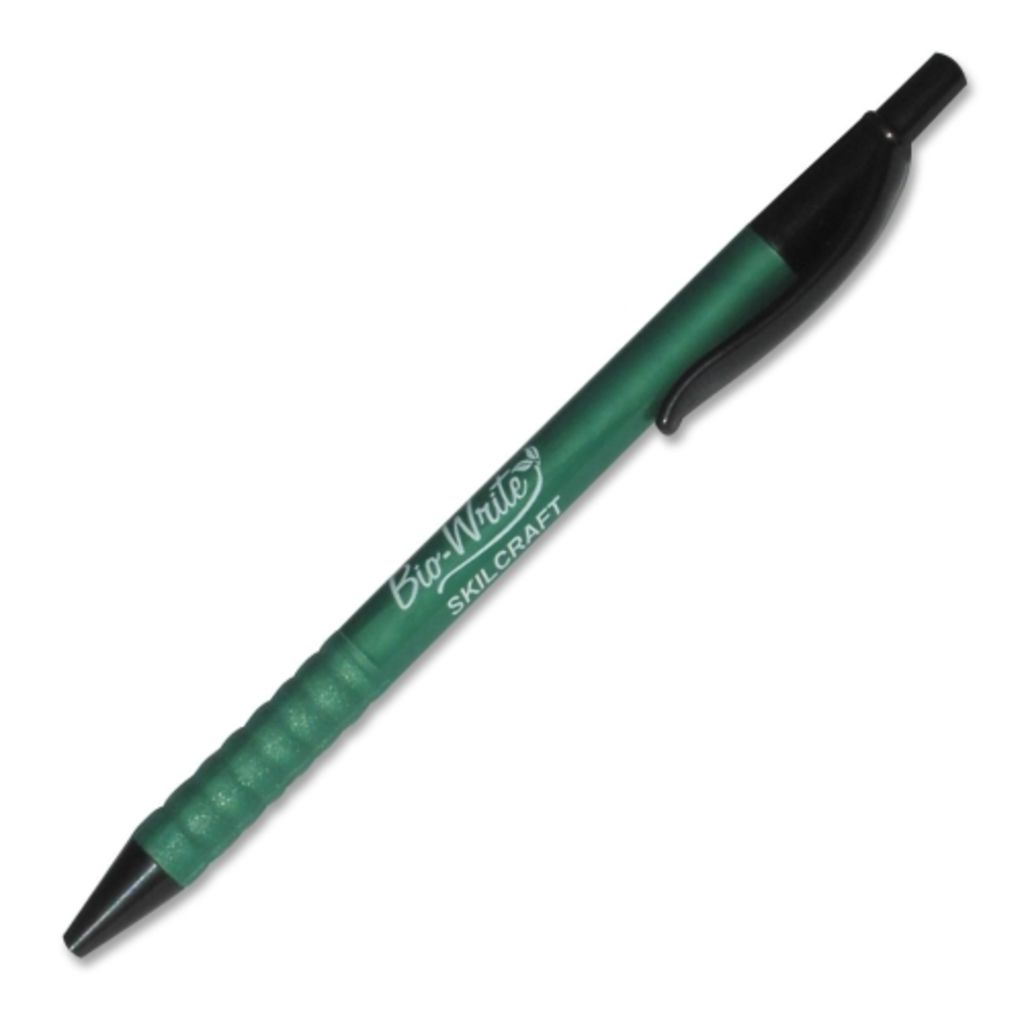 PEN, RETRACTABLE, BIODEGRADABLE, BLACK, FINE, LOW VISCOSITY INK