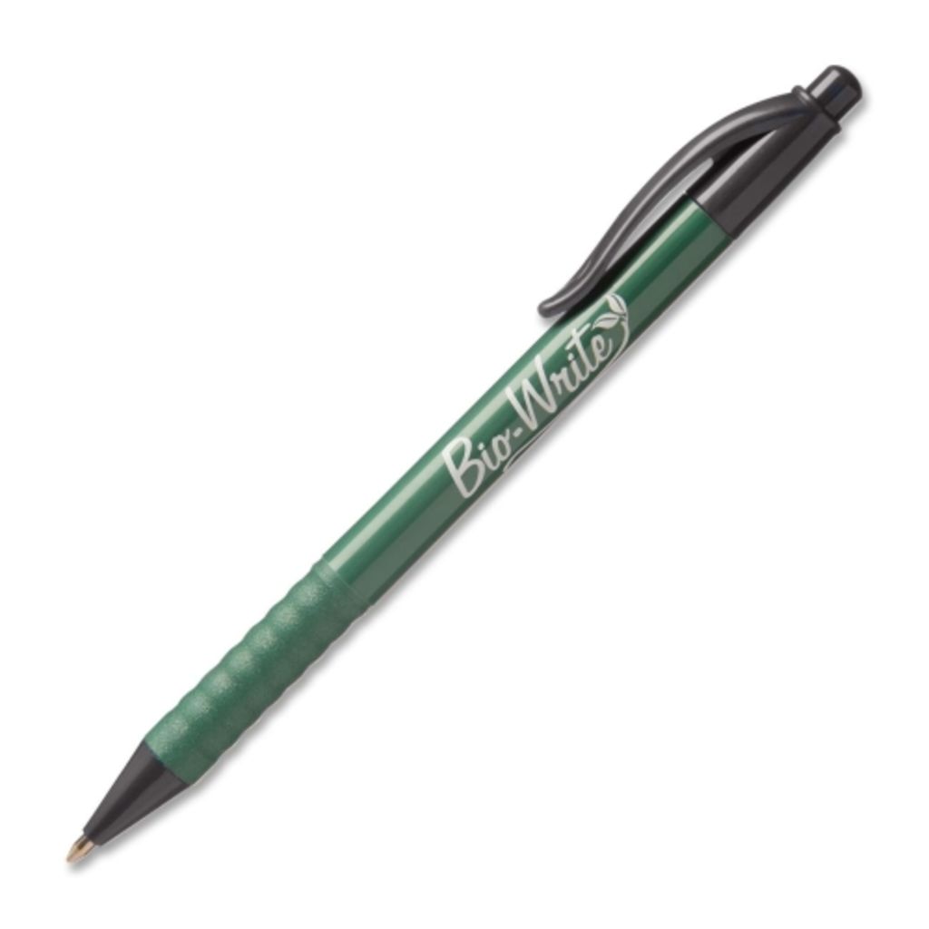 PEN, RETRACTABLE, BIODEGRADABLE, BLACK, MEDIUM, LOW VISCOSITY INK