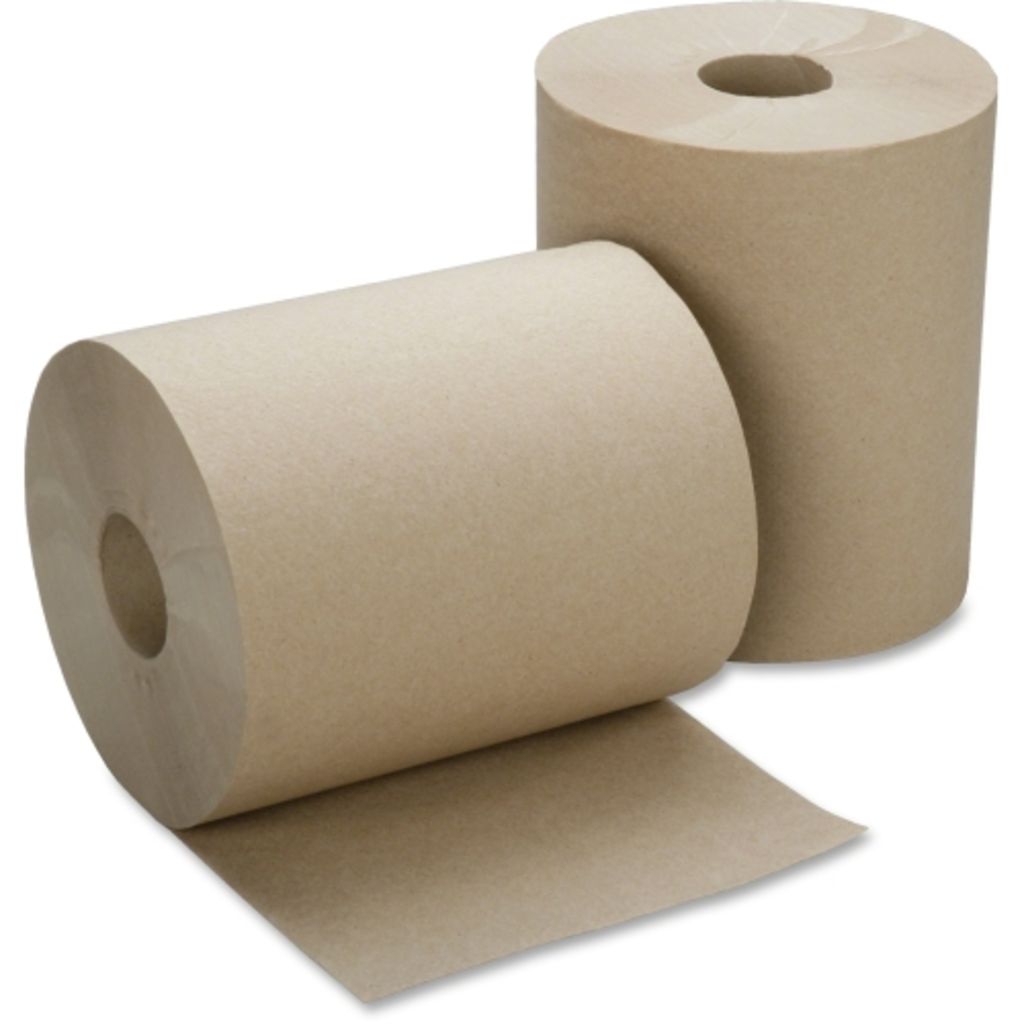 HARD ROLL PAPER TOWEL, NONPERFORATED, 1PLY, 8 X 600