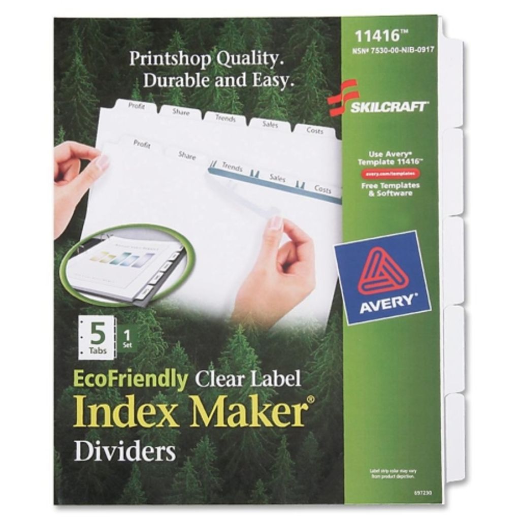WHITE 5 TAB 1 SET INDEX MAKER