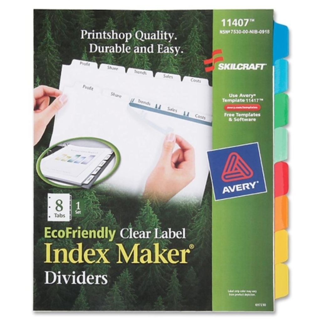 WHITE 8 TAB 1 SET INDEX MAKER