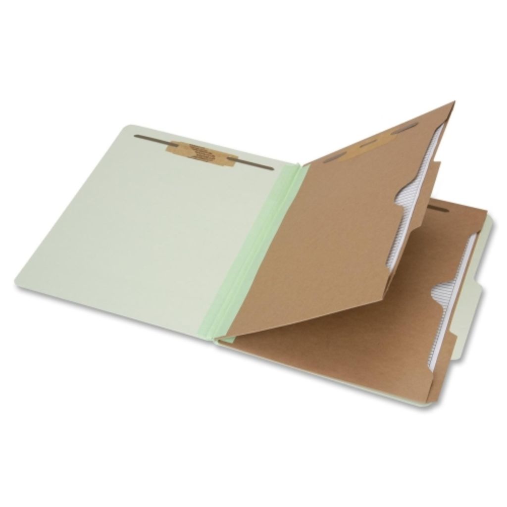 POCKET FOLDER, CLASSIFICATION, LETTER SIZE, LIGHT GREEN BX OF 10 FOLDERS