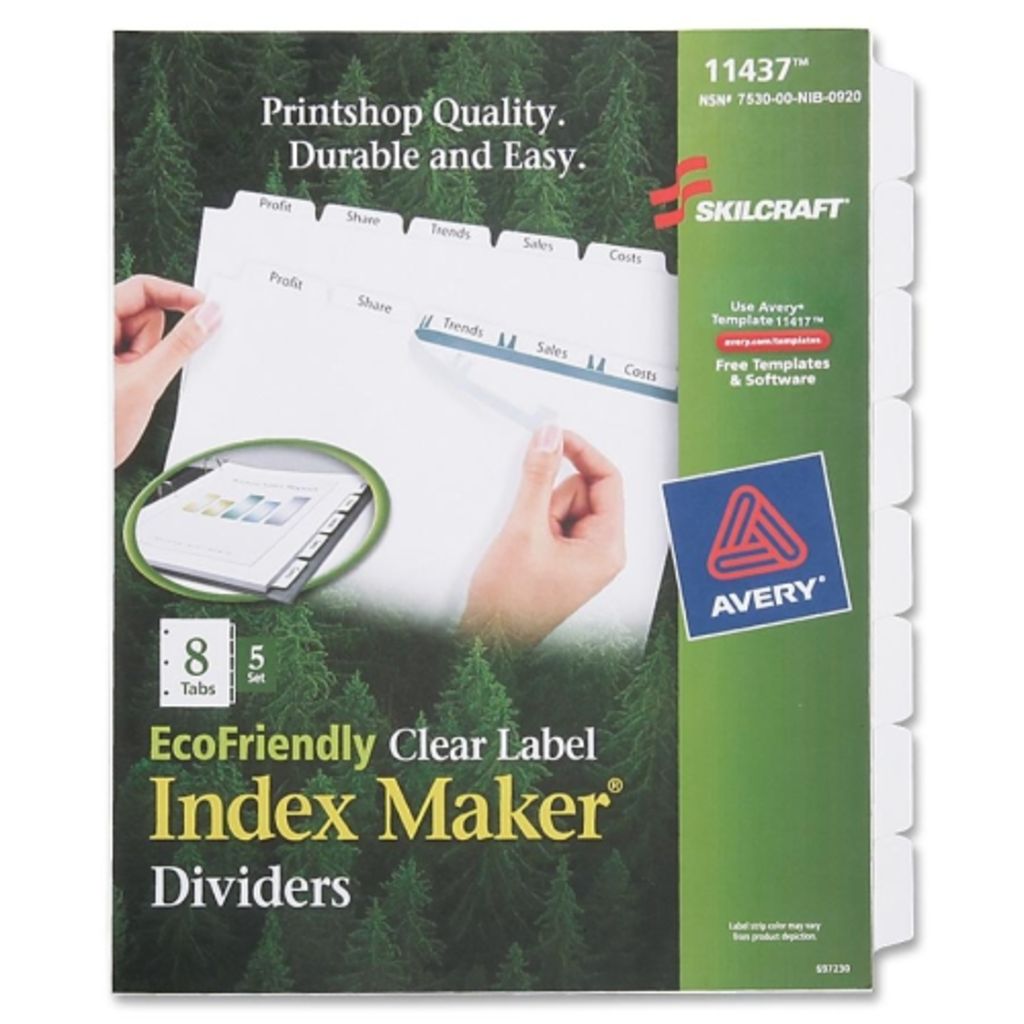 WHITE 8 TABS 5 SETS INDEX MAKER
