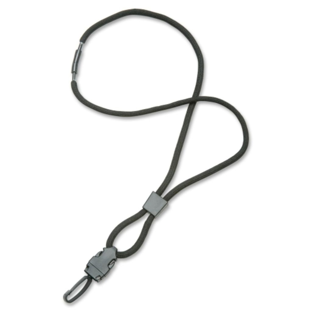 NECK LANYARD, CORD STYLE, SWIVEL HOOK, BLACK, 36 X .25