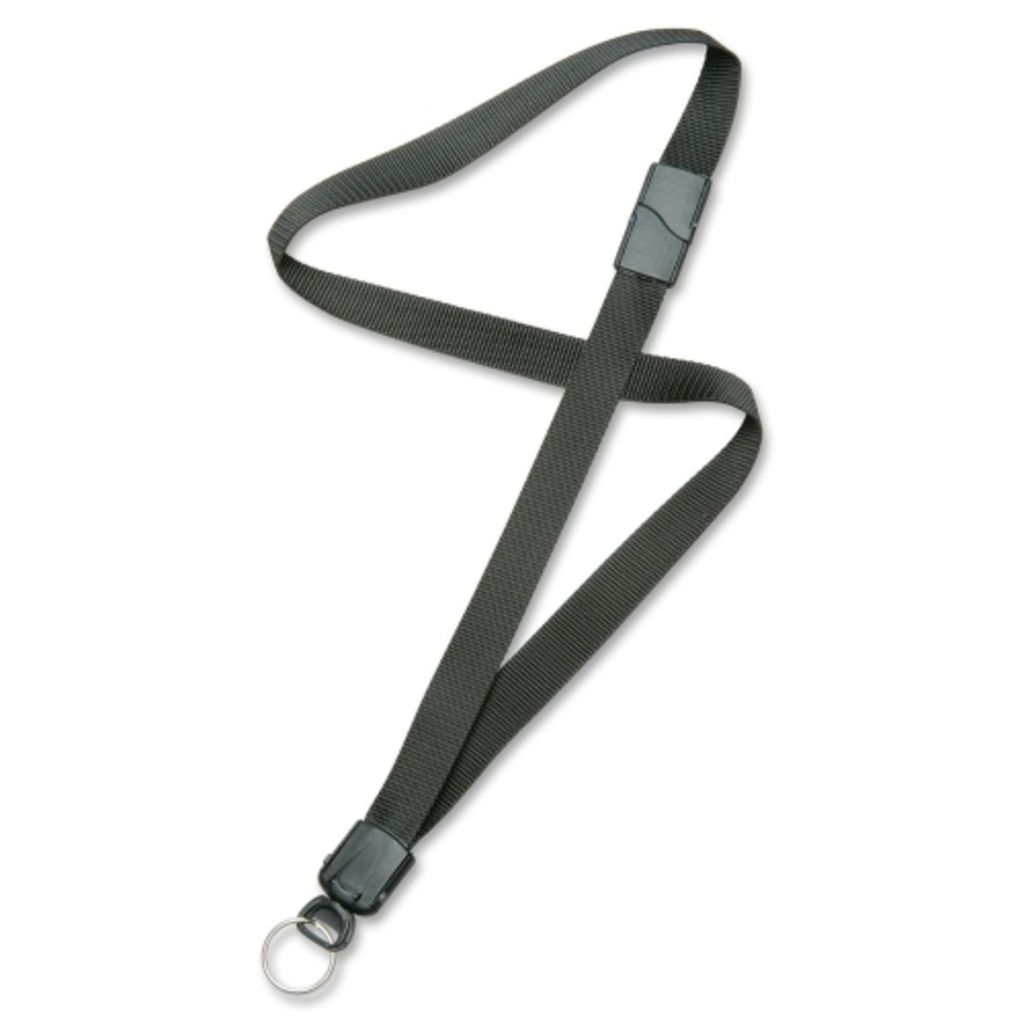 NECK LANYARD, STRAP STYLE, KEY RING, BLACK, 36 X .75