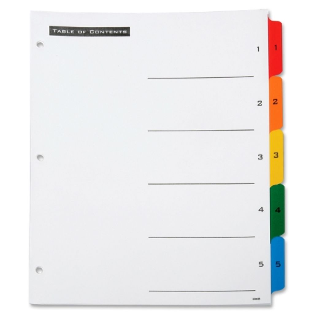 TABS, MULTICOLOR, NUMERICAL, 15