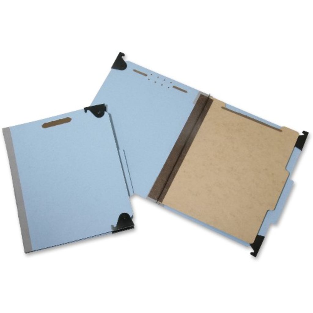 FOLDER, FILE, HANGING, LETTER SIZE, 1 DIVIDER, 4 SECTIONS, LIGHT BLUE