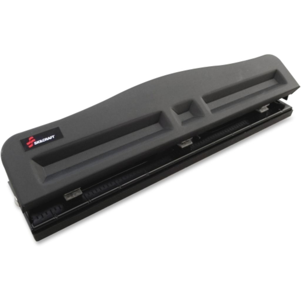 Fully adjustable punch heads for flexible, multipurpose punchingDrills two to three 9/32 holes in up to 10 sheets of paperMeasuring guide ensures precise paper placementRemovable chip tray for easy chip removalMetal construction; lightduty