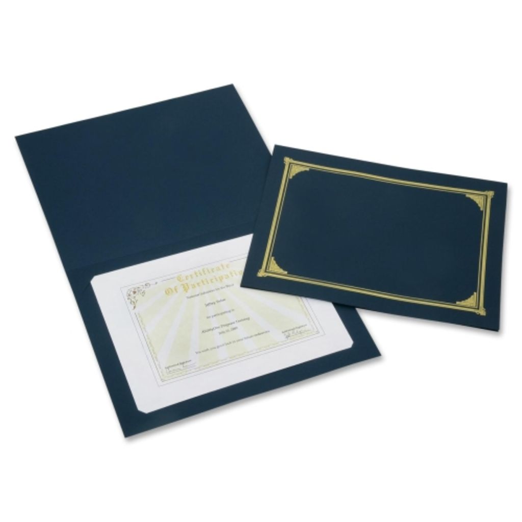 COVER, CERTIFICATEDOCUMENT, GOLD FOIL STAMPED, BLUE