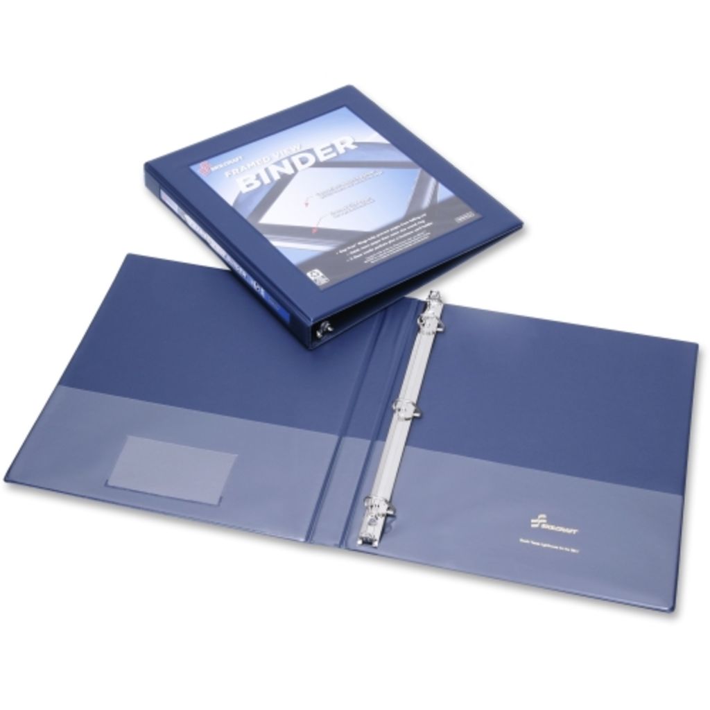 BINDER, LOOSELEAF, VIEW FRAMED, NAVY BLUE, 1/2