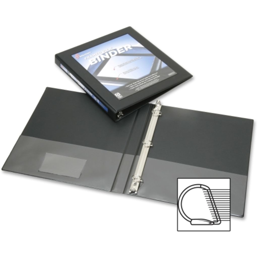 BINDER, LOOSELEAF, VIEW FRAMED, BLACK, 1/2