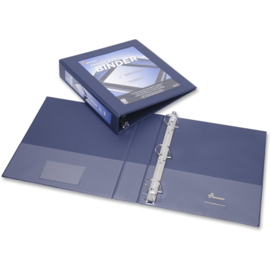 BINDER, LOOSELEAF, FRAME VIEW, NAVY BLUE, 1 1/2