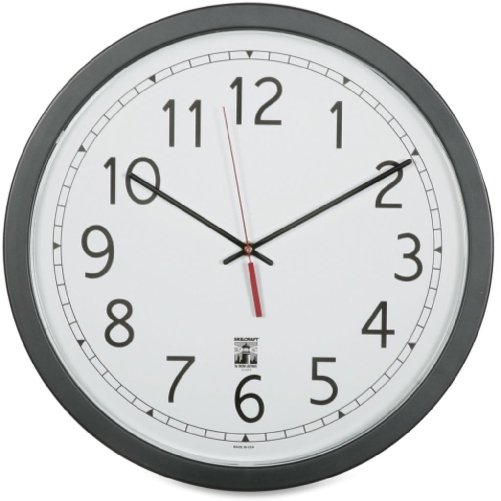 SELFSET WALL CLOCKS 16.5 DIAMATER PLASTIC 30% PCW BLACK