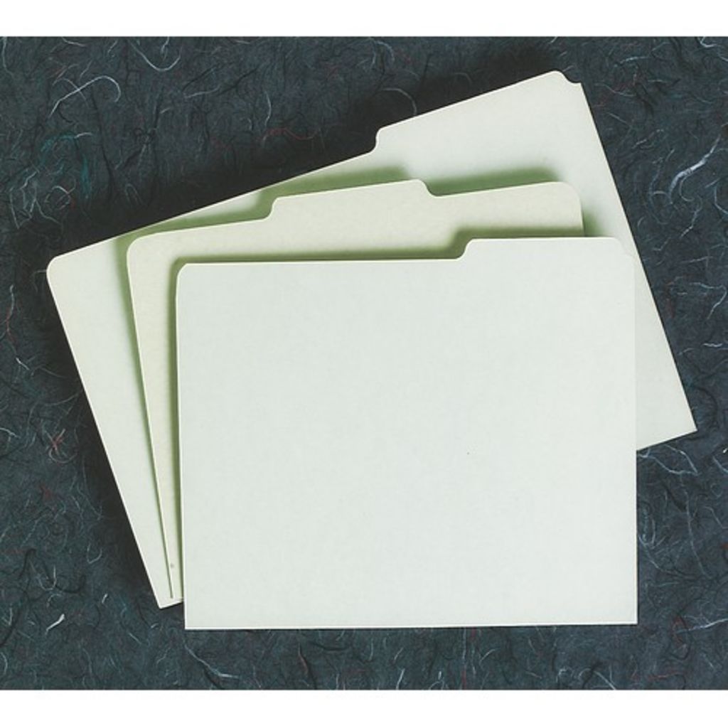CARD, FILE GUIDE, 1/3 CUT, 2ND POSITION TAB, LETTER, LIGHT GREEN
