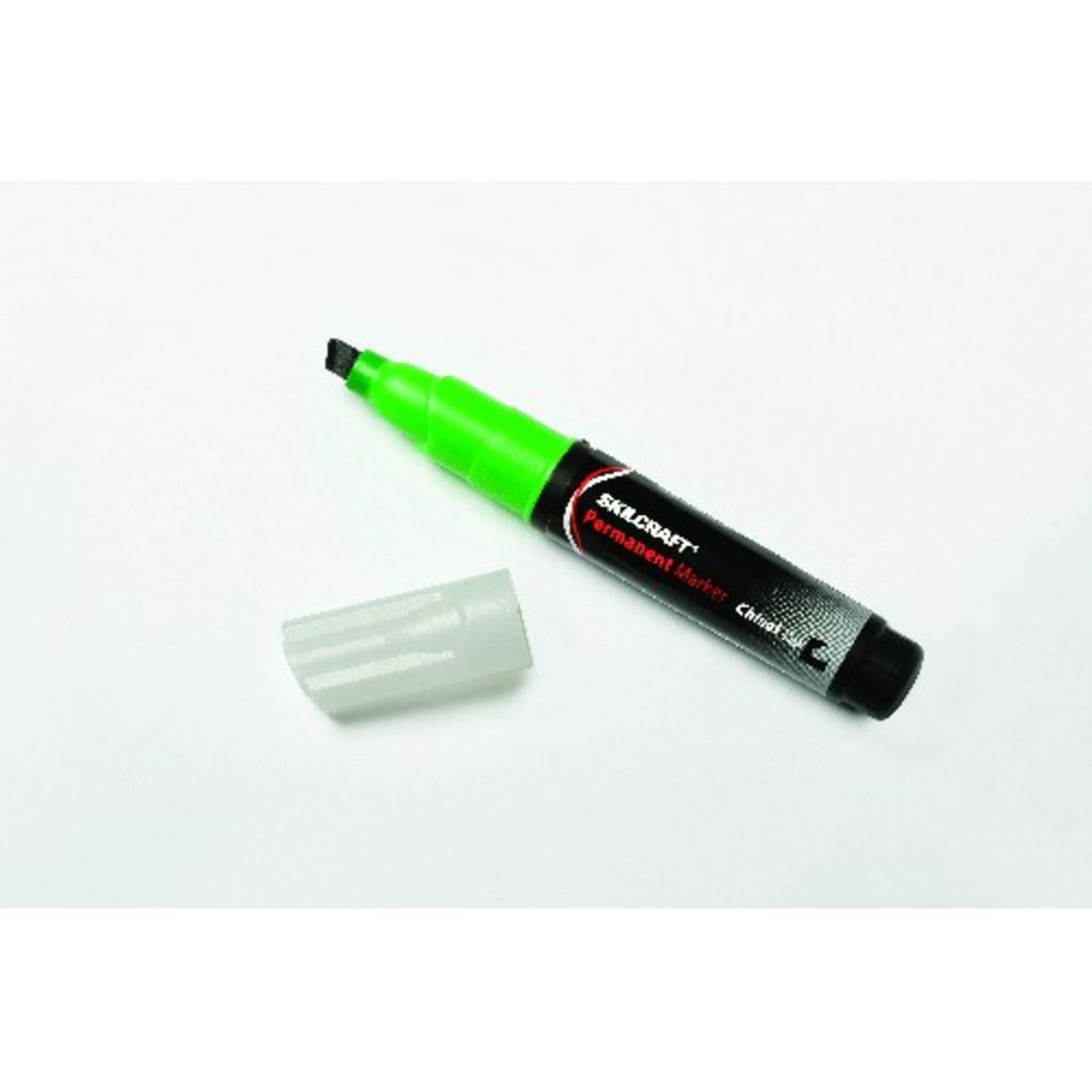 PERMANENT MARKER, TUBE TYPE, CHISEL TIP, GREEN