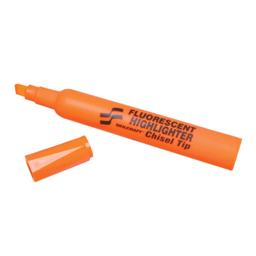 FLUORESCENT HIGHLIGHTER JUMBO SIZE, ORANGE INK, 12/BOX