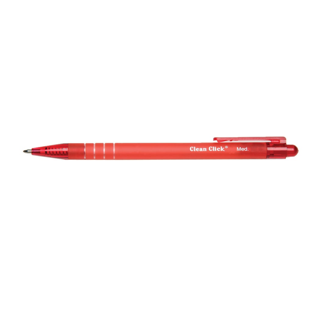Clean Click  Medium Point  Red Ink 0.7mm Red Retractable