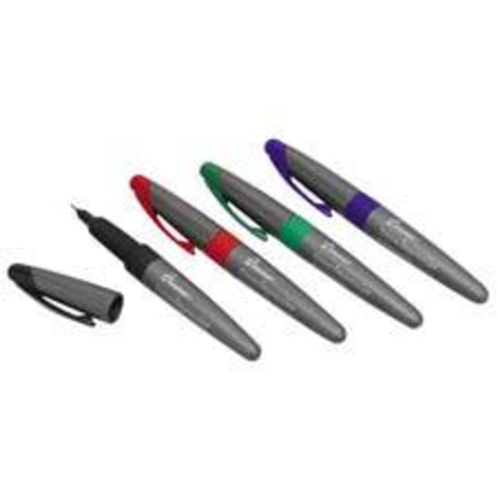 PERMANENT IMPRESSION MARKER BLACK, BLUE, RED AND GREEN INK,ULTRAFINE POINT, 4 C