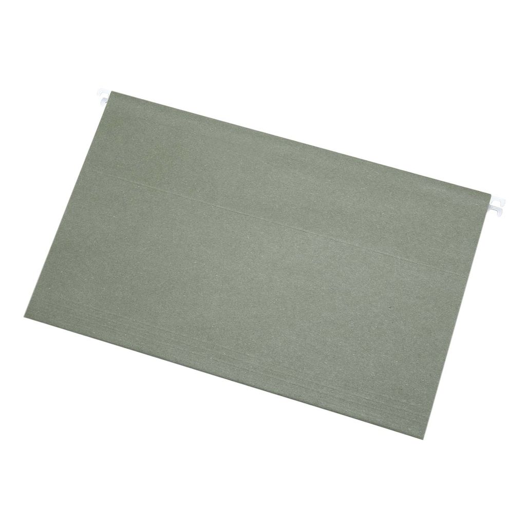 HANGING FILE FOLDER GREEN, LEGAL, NO TABS, RECYCLED