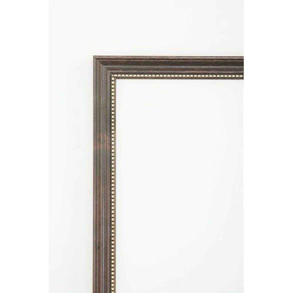Hardwood finished frames with gold beaded molding measuring 3/4 wide. Walnut 81/2 x 11