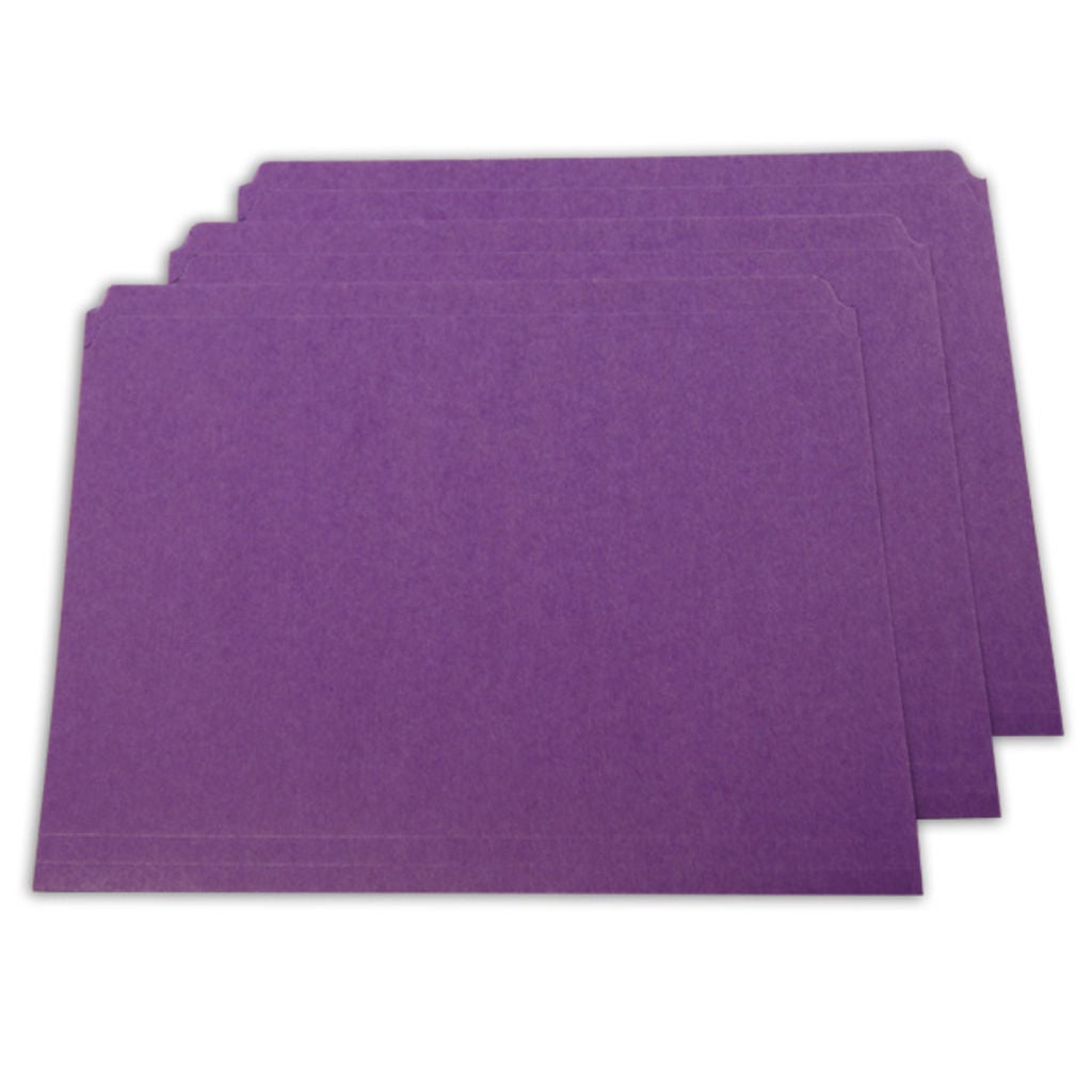 COLORED STRAIGHT CUT FILE FOLDER, 11 POINT, PURPLE
