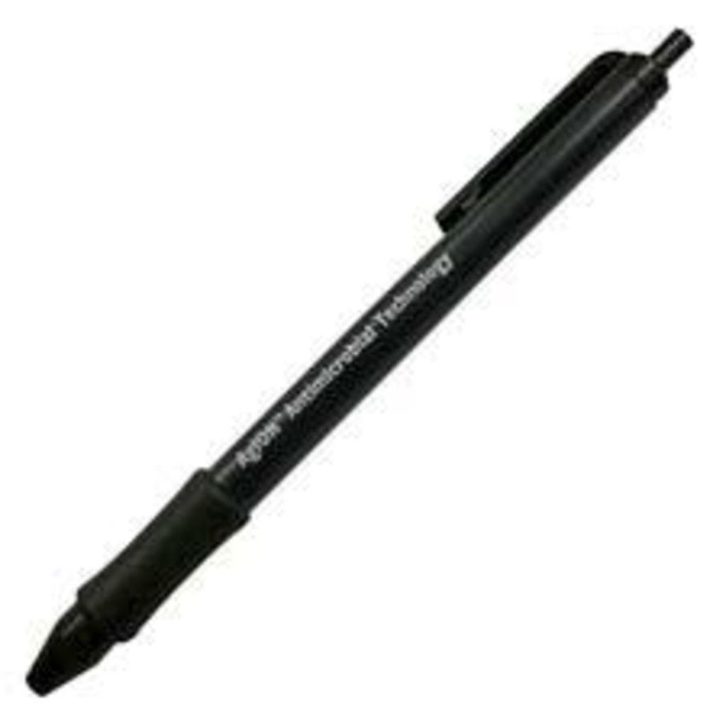 ECONOGARD ANTIMICROBIAL PENS, WHITE BARREL, BLACK INK, FINE POINT