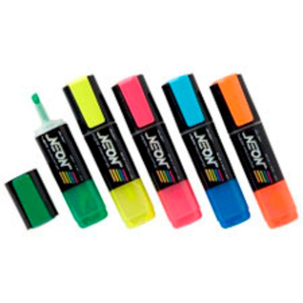 NEON LIQUID INK HIGHLIGHTER, 5 SET