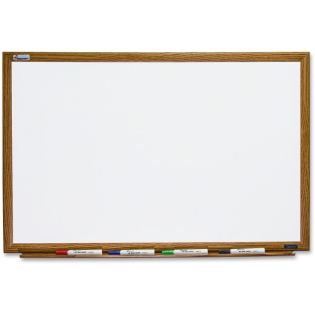 DRY ERASE WHITE BOARD, MAGNETIC PORCELAIN SURFACE, OAK FINISH, 72 X 48